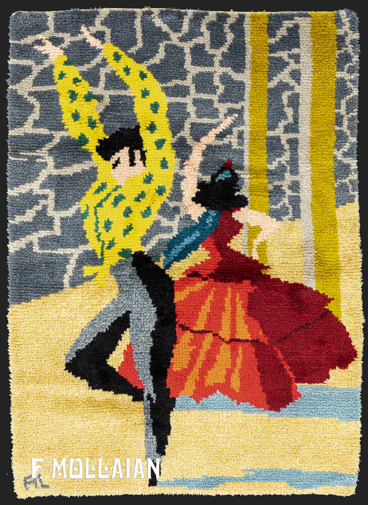 Pictorial Vintage Spanish Rug n°:39666283